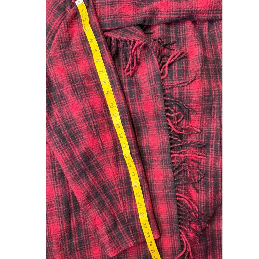 Lauren Ralph Lauren Plaid Wrap Coat Womens 18W Wool Fringe Belted NWT‎ - Picture 8 of 8